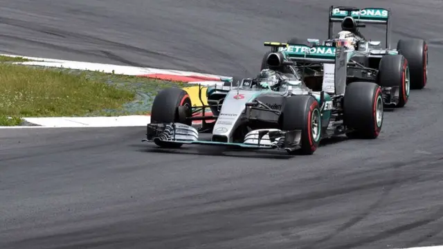 Lewis Hamilton chases Nico Rosberg