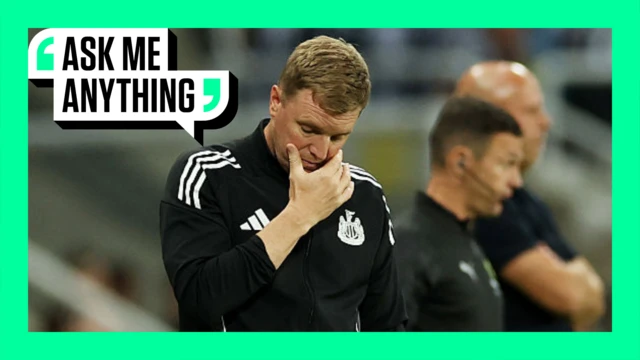 Graphic of Eddie Howe with an 'Ask me anything' border