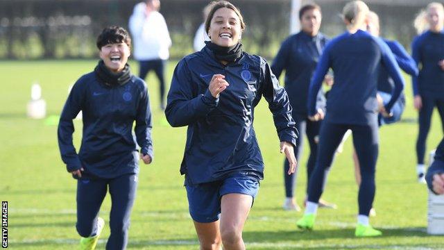 Sam Kerr in Chelsea training