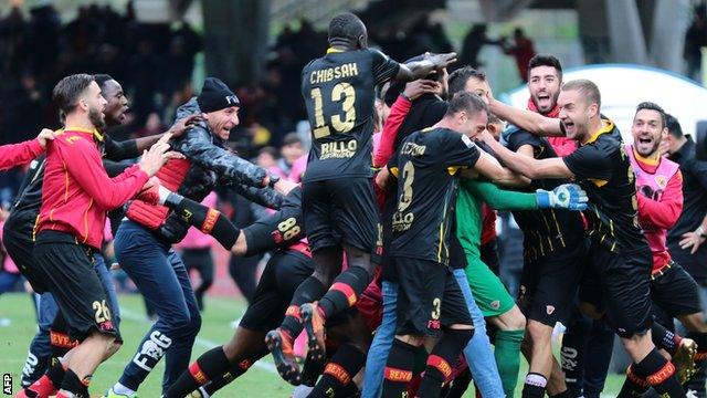 Benevento won promotion to Serie A through the play-offs