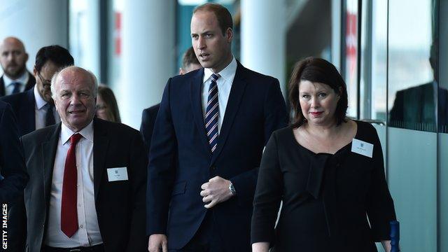 Julie Harrington with Prince William and former FA chairman Greg Dyke