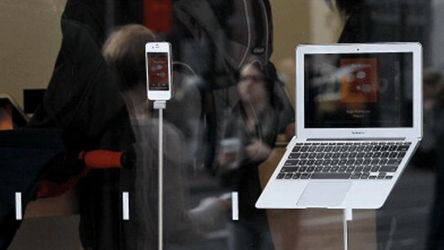 Apple's laptop and iPhone
