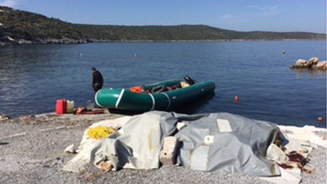 Layla helped 60 refugees from Syria who arrived on this dinghy. Layla handed them food and water and played with the children before helping them all on to a coach which took them to the refugee camp.