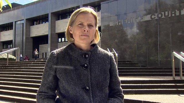 The BBC's Lorna Gordon outside Glasgow's Sheriff Court