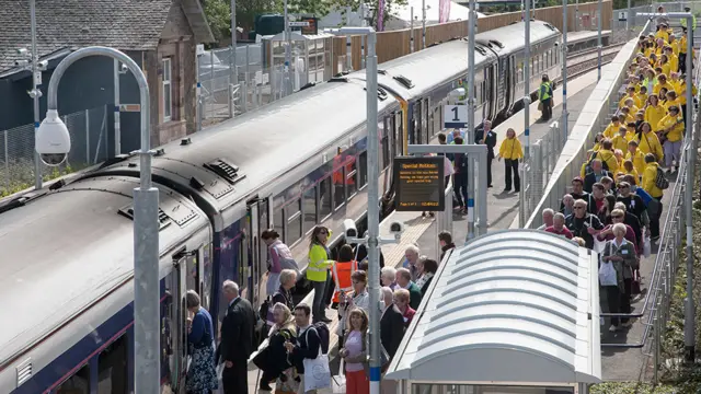 Golden ticket holders boarded the train at Stow on Saturday