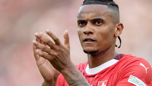 Manuel Akanji in action for Switzerland