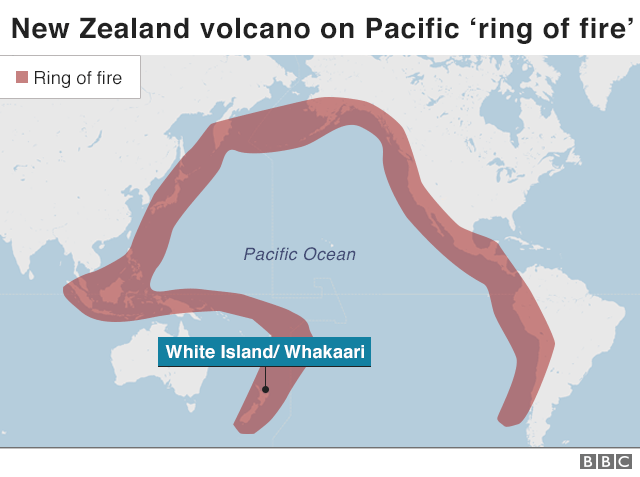 Map of the Pacific ring of fire