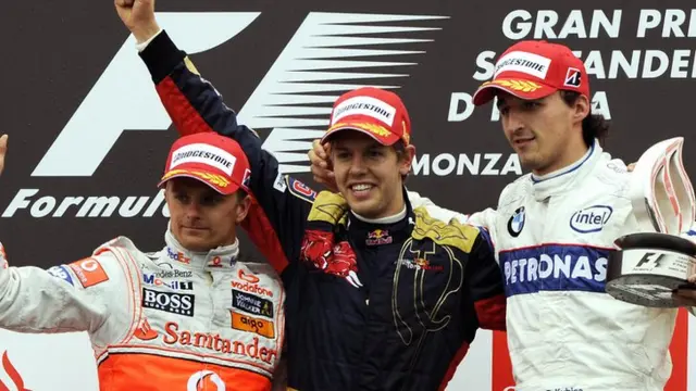 Kovalainen, Vettel, Kubica