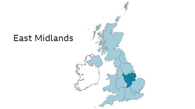 East Midlands map