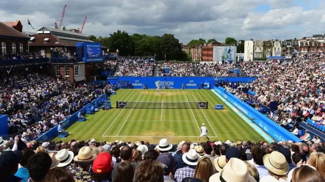 Andy Murray and Kevin Anderson at Queens