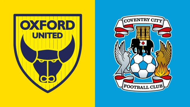 Side-by-side of Oxford United and Coventry City club badges