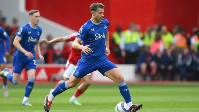 James Tarkowski playing for Everton