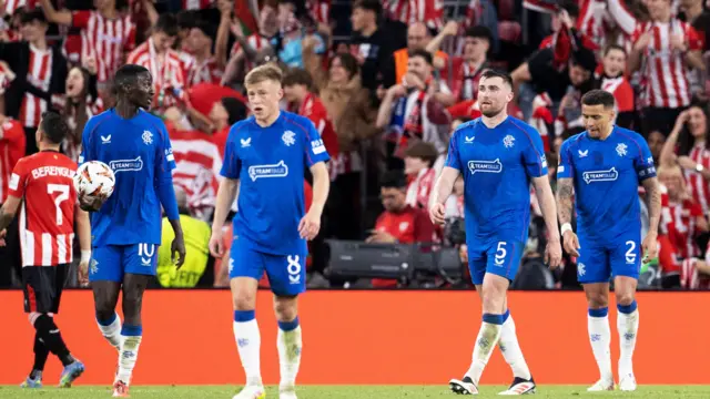 Rangers players look dejected