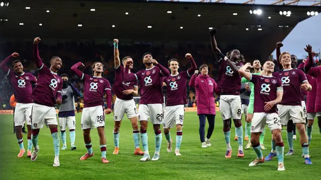 Burnley players celebrating