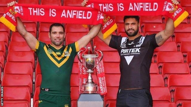 Australia captain Cameron Smith and New Zealand's Jesse Bromwich