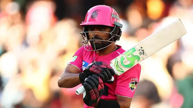Babar Azam of Sydney Sixers plays a shot