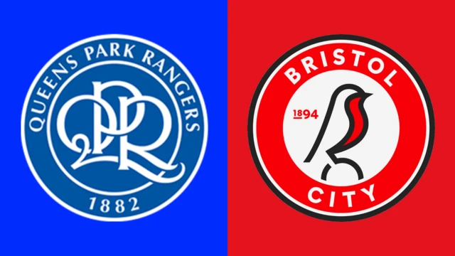 A side-by-side images of the club badges of QPR and Bristol City