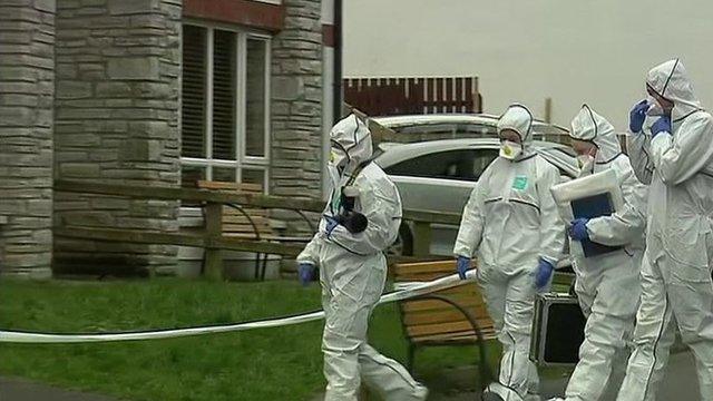 FORENSICS ARRIVE AT HOME