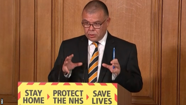 Deputy chief medical officer and Boston United fan Prof Jonathan Van-Tam proudly wearing his Pilgrims tie during a Downing Street briefing in May 2020