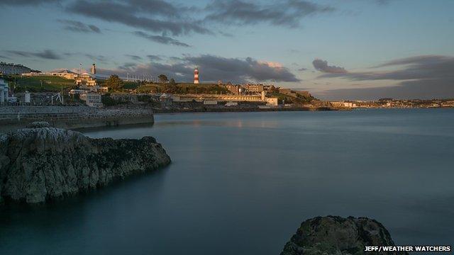 Lighthouse on the coast on a bright day