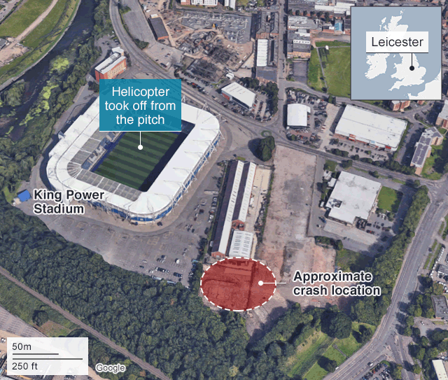 Map of the crash site site