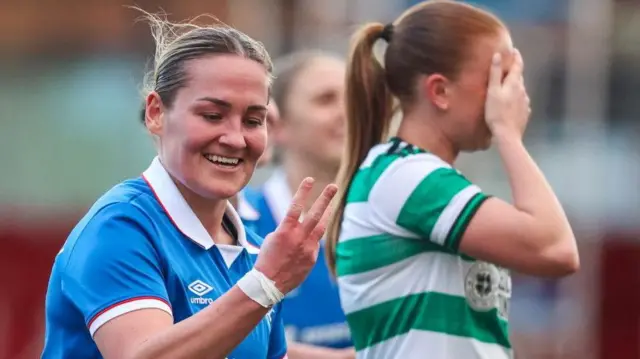 Rangers' Katie Wilkinson counts out her goals