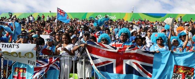 Fans at rugby sevens