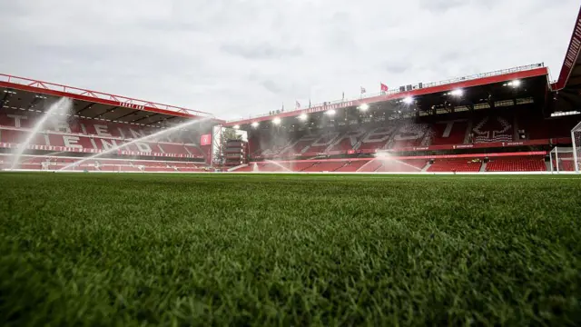 A general view inside the City Ground 