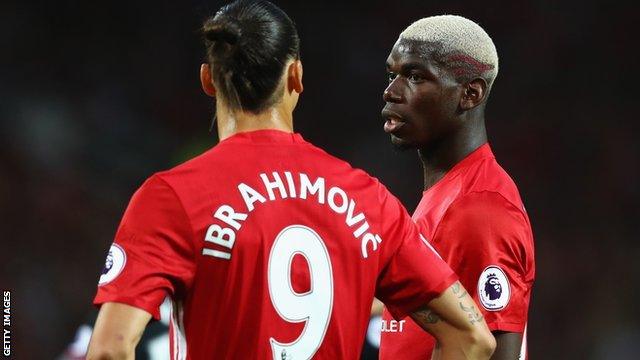 Zlatan Ibrahimovic (left) and Paul Pogba (right)