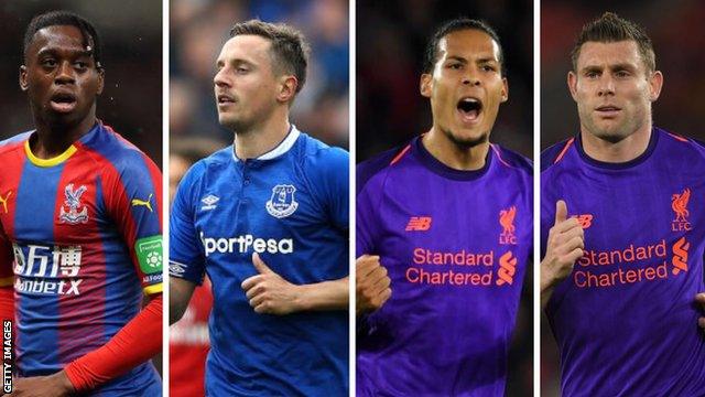 Aaron Wan-Bissaka, Phil Jagielka, Virgil van Dijk and James Milner