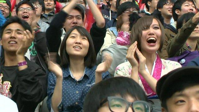 Spectators at a video games competition