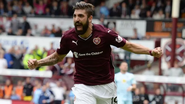 Hearts striker Juanma Delgado