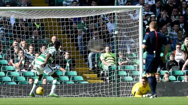 Celtic's Dedryck Boyata scores an own goal in the match against St Johnstone