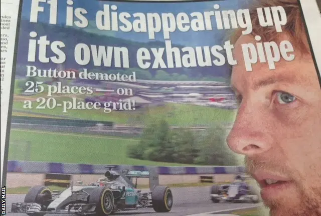 Jenson Button in the Mail on Sunday