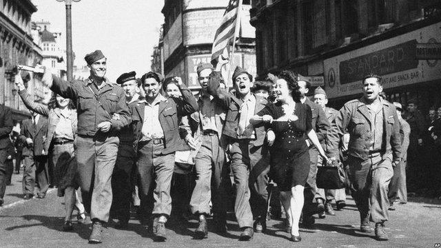 London servicemen celebrate