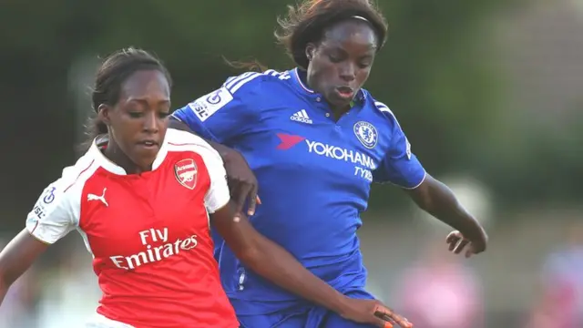 Dan Carter (left) up against Eniola Aluko of Chelsea