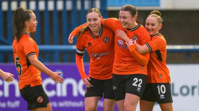 Dundee United players celebrate