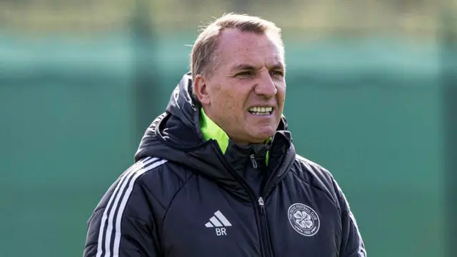 Brendan Rodgers in Celtic training