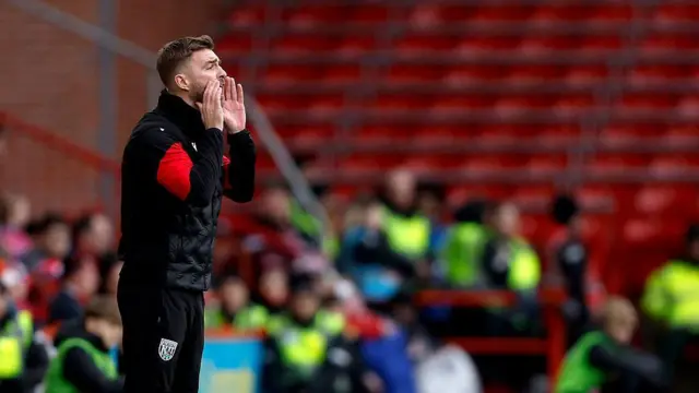 West Brom caretaker boss James Morrison on the touchline at Bramall Lane.