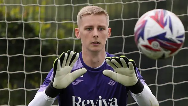 Nathan Broome in Swansea training 