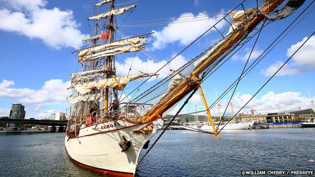 Blue skies have been greeting the arrival of the Tall Ships to Belfast