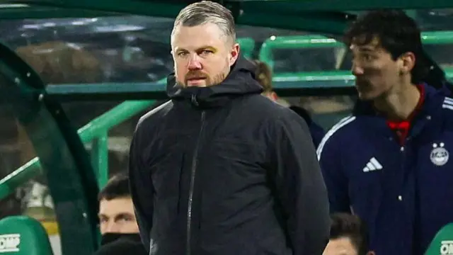 Aberdeen Manager Jimmy Thelin during a William Hill Premiership match between Hibernian and Aberdeen at Easter Road, on December 30, 2025, in Edinburgh, Scotland. 