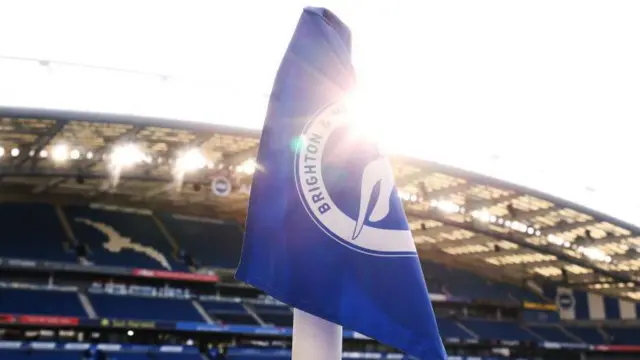 Corner flag with Brighton crest at Amex Stadium