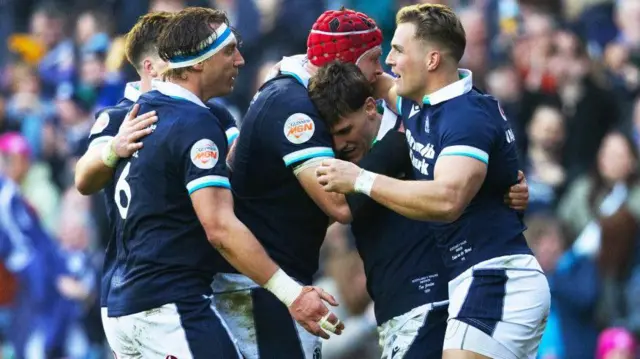 Scotland players celebrate
