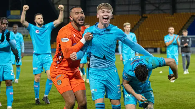 St Mirren celebrate at full-time