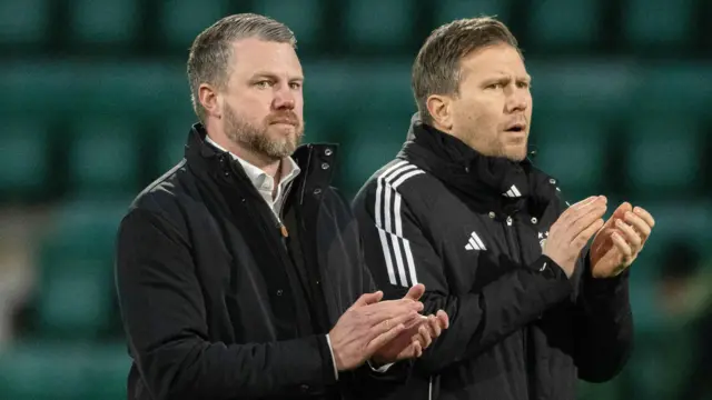 Aberdeen manager Jimmy Thelin looks dejected