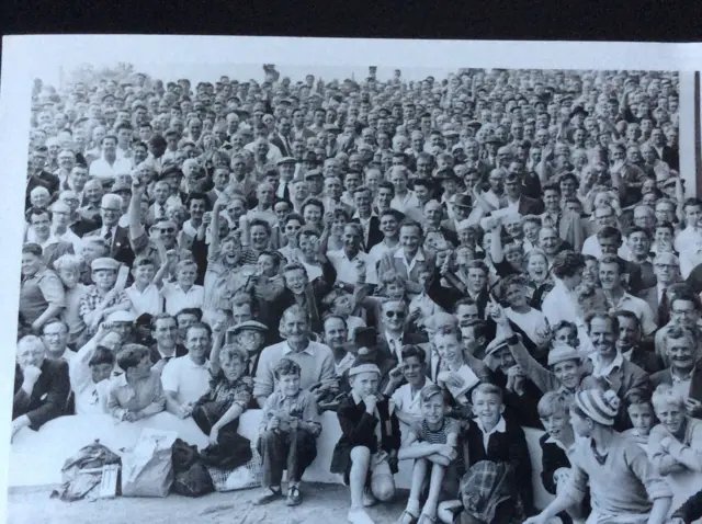 A big crowd of people at the Goldstone Ground