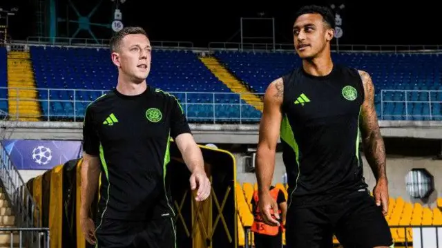 Celtic's Callum McGregor and Adam Idah