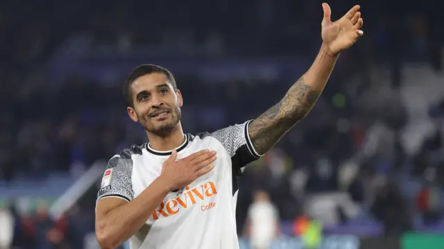 Kyle Naughton salutes Swansea fans earlier this season