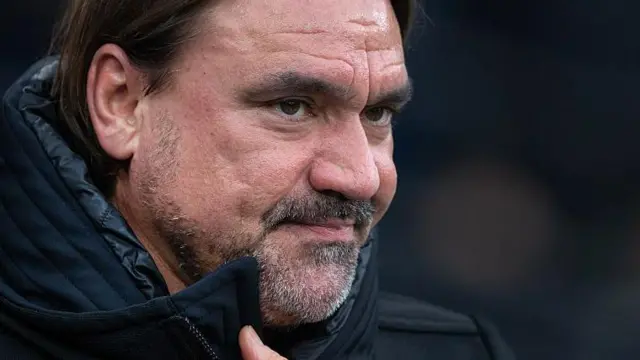 Close up of Daniel Farke looking on